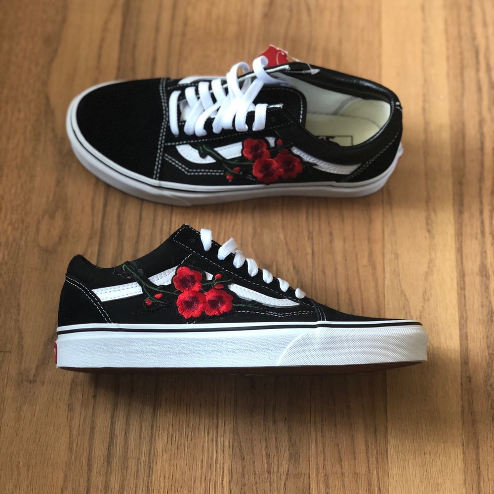 Custom hand stitched embroidered Vans